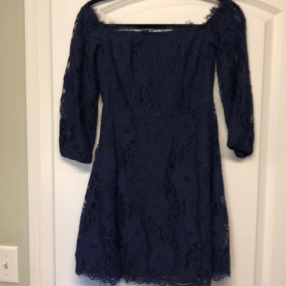 BB Dakota RSVP Navy blue lace cocktail dress